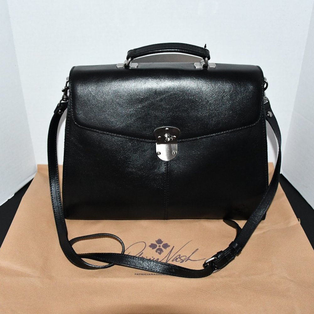 Patricia Nash Brailes Leather Satchel Bag in Black #P81101NWT